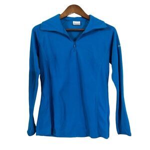 Columbia Half Zip Pullover Fleece Top Blue Activewear Womens Small S‎